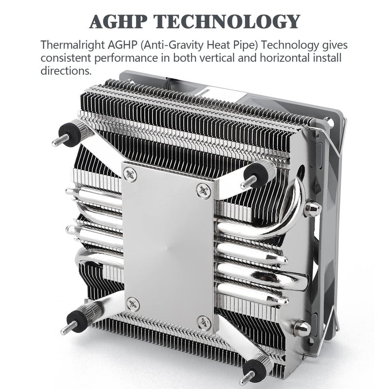 Thermalright مبرد هواء CPU منخفض الارتفاع AXP90-X53، ارتفاع 53 مم، مروحة TL-9015 رقيقة PWM، تقنية AGHP، متوافق مع AM4 / AM5 / Intel lga1700 / 1150 / 1151 / 1200 / 1851، مبرد ITX PC (AXP90 X53) - Image 2